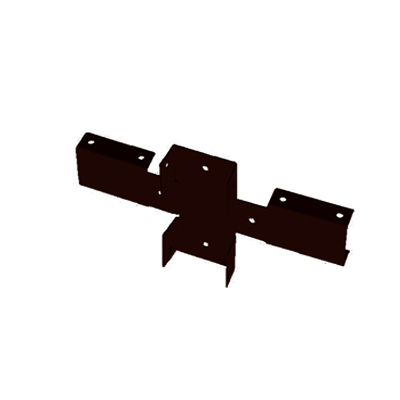 Х-кронштейн МЕГАСТИЛ оцинкованный для столба 60х60мм Цинк, 0,4, цвет Темно-коричневый.jpg